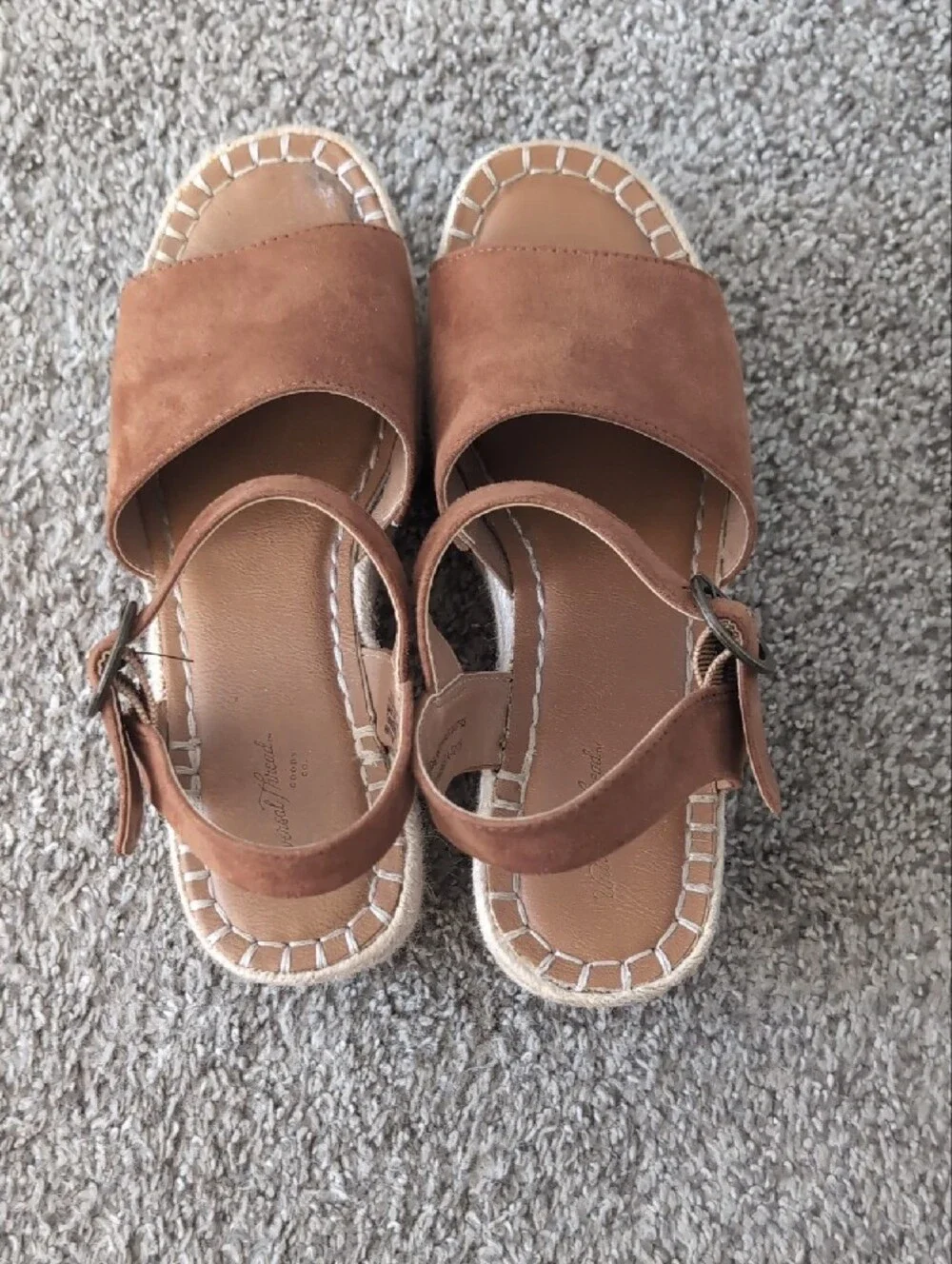 Universal Thread Brown Espadrille Platform Wedge Sandals